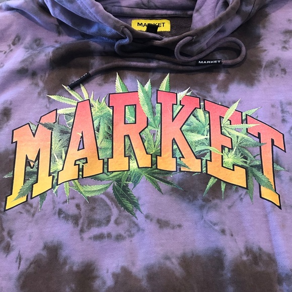 Market Arc Herbal Remedy Purple & Grey Tie Dye Style Adult XL Hoodie - Picture 1 of 7